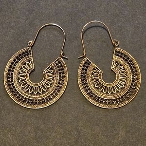 Bohemian Style Earrings - Antique Goldtone (New)